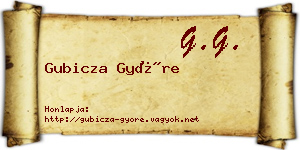 Gubicza Györe névjegykártya